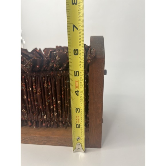 Vintage Wooden Napkin Holder: Cottagecore Fabric Basket - Picture 7 of 8